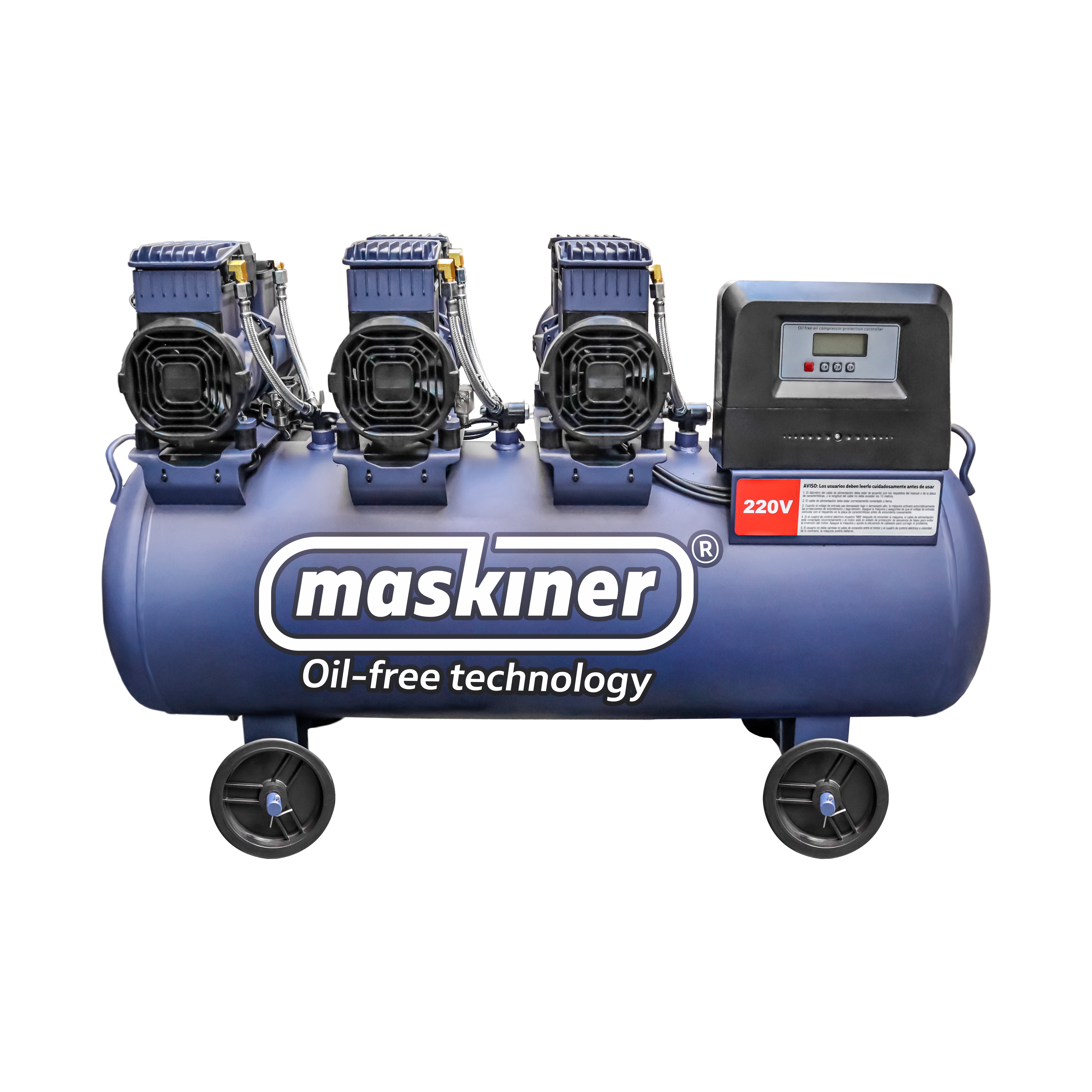 Compresor de Aire Libre de Aceite 100L para pintura automotriz Maskiner