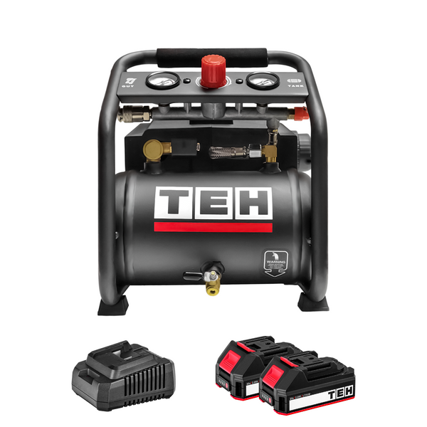 Compresor de Aire Inalámbrico 3L  + 2 Batería + Cargador TEHTOOLS