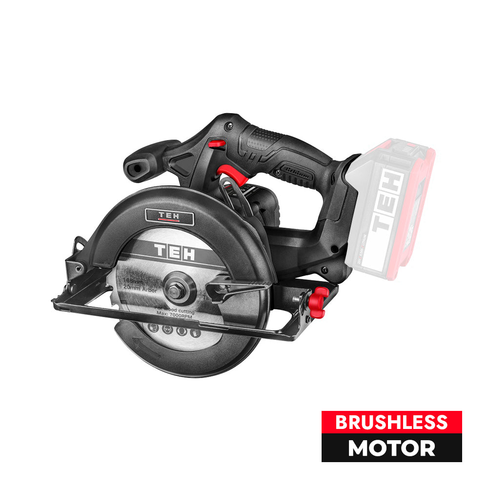 Sierra Circular Inalámbrica 20V 6-1/2" 165mm + 1 Batería 4,0Ah + Cargador TEHTOOLS