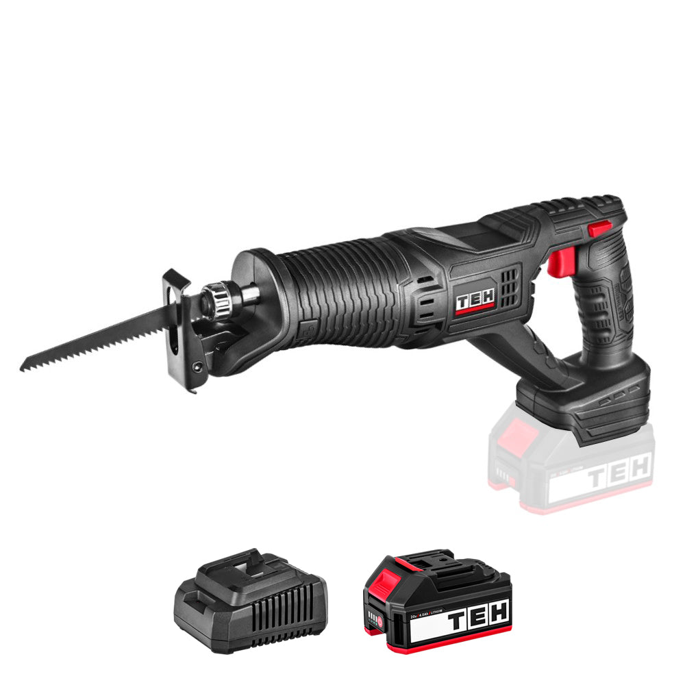 Sierra Sable Inalámbrica 22MM 20V + 1 Batería 4,0Ah + Cargador TEHTOOLS