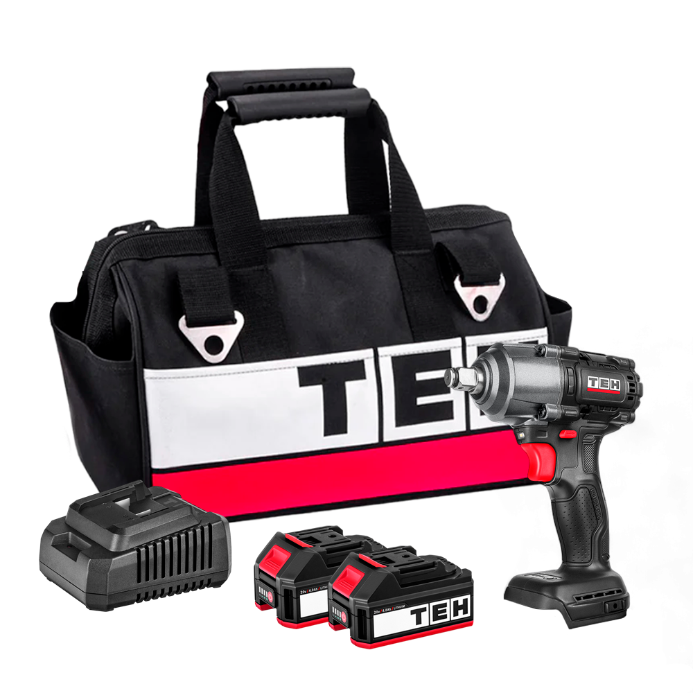 Llave de Impacto Inalambrica 20V 500NM + 2 Baterías + Cargador + Bolso TEHTOOLS