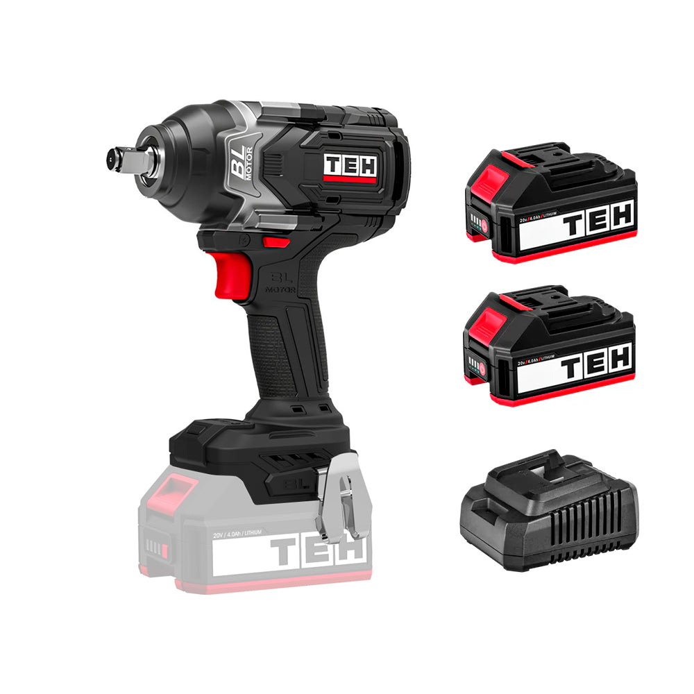 Llave de Impacto Inalámbrica 20V 850NM + 2 Baterías + Cargador TEHTOOLS