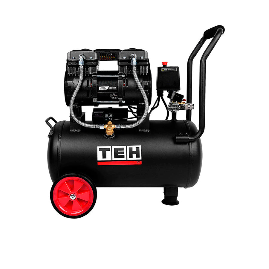 Compresor de Aire 24 litros Libre de Aceite 2HP TEHTOOLS