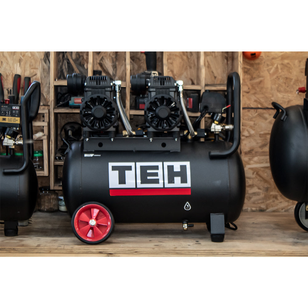 PREVENTA Compresor de Aire 50 Litros Libre de Aceite 4HP TEHTOOLS