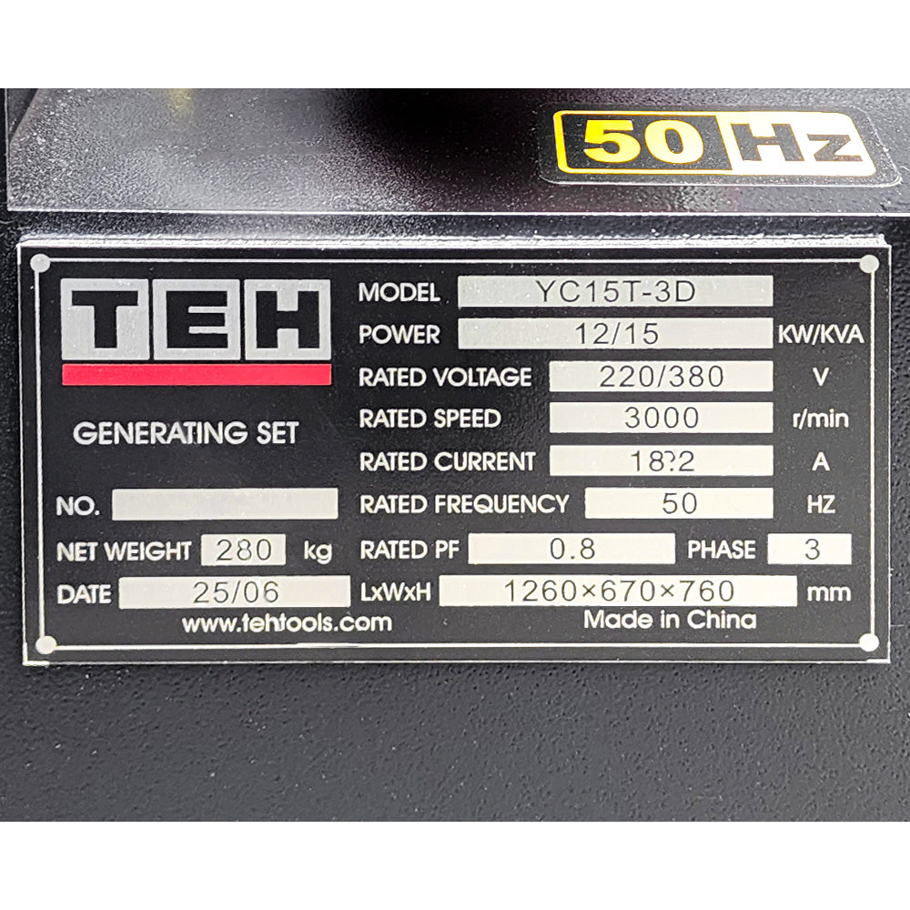 Generador Diésel Silencioso 220/380V 10 KW Partida Eléctrica TEH