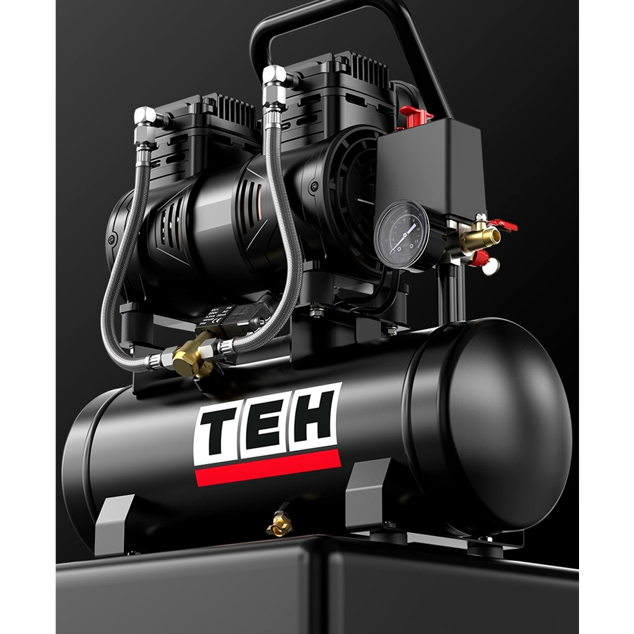 Compresor de Aire 10 Litros Libre de Aceite 2HP TEHTOOLS