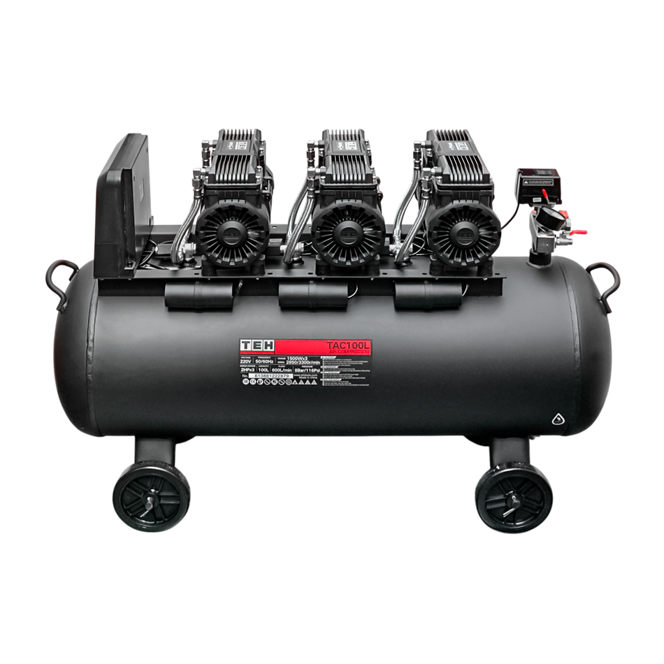 Compresor de Aire 100 Litros Libre de Aceite 6 HP TEHTOOLS