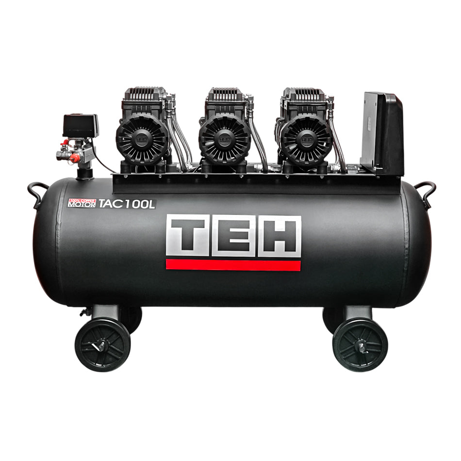 Compresor de Aire 100 Litros Libre de Aceite 6 HP TEHTOOLS  + Cable Conexión 32A Multiflex 3 M TEHTOOLS
