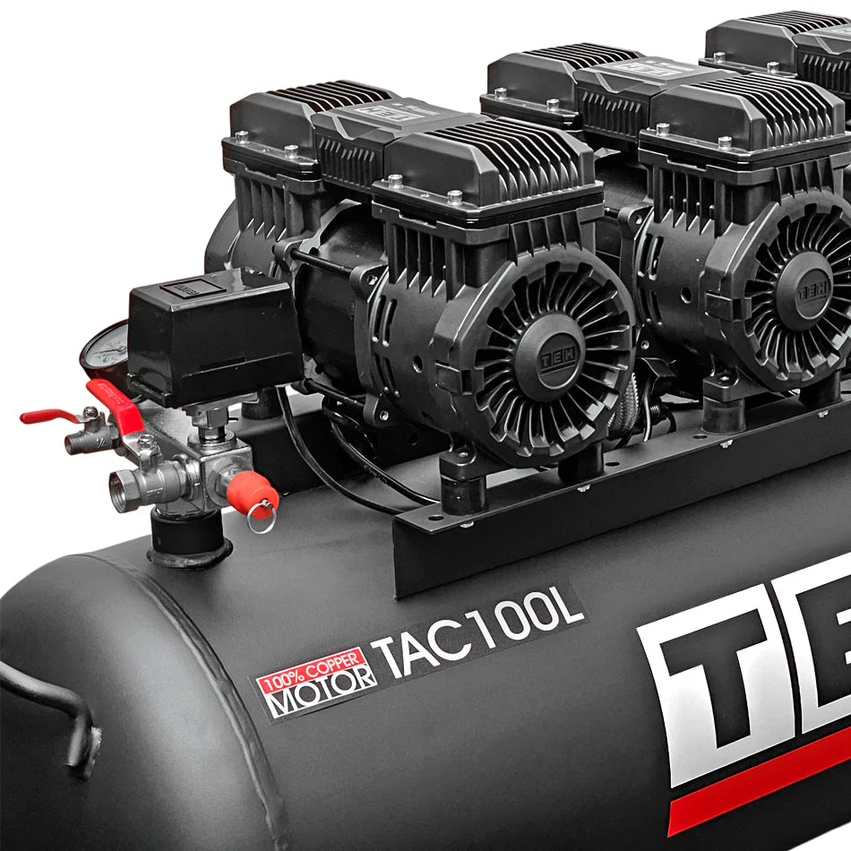 PREVENTA Compresor de Aire 100 litros Libre de Aceite 6 HP TEHTOOLS