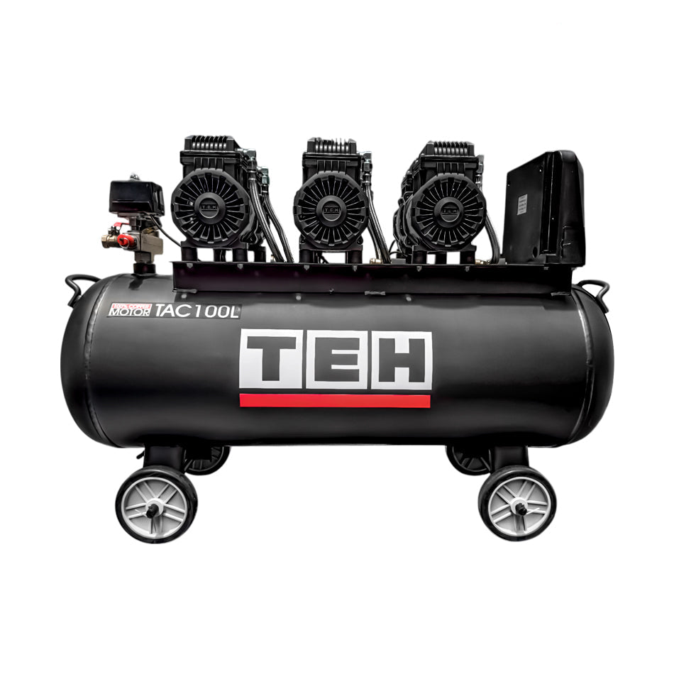 Compresor de Aire 100 Litros Libre de Aceite 6 HP TEHTOOLS