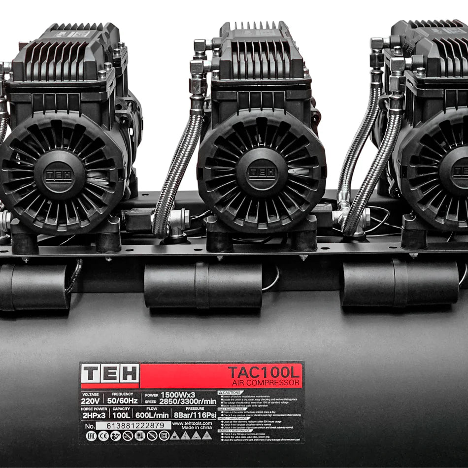 PREVENTA Compresor de Aire 100 litros Libre de Aceite 6 HP TEHTOOLS