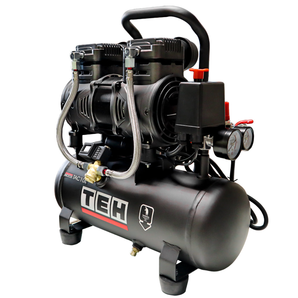Compresor de Aire 10 Litros Libre de Aceite 2HP TEHTOOLS