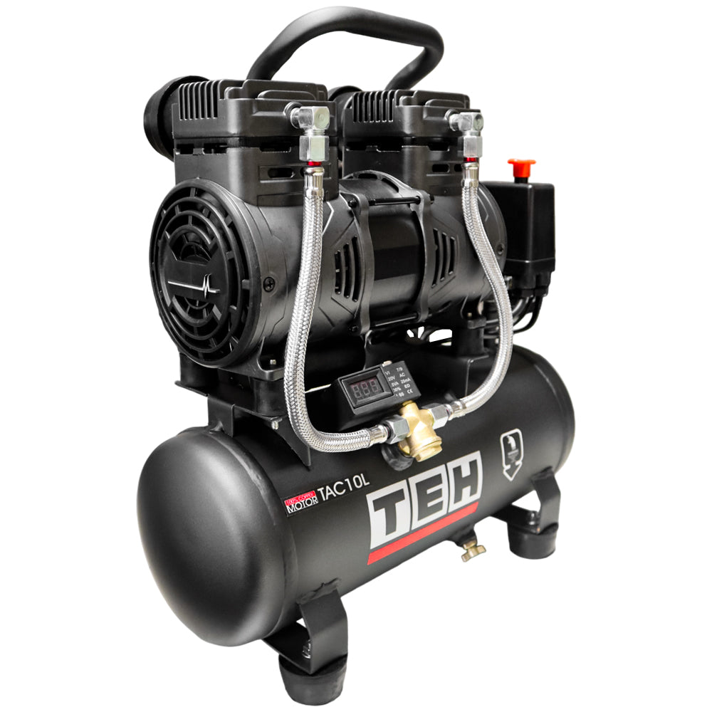 Compresor de Aire 10 Litros Libre de Aceite 2HP TEHTOOLS