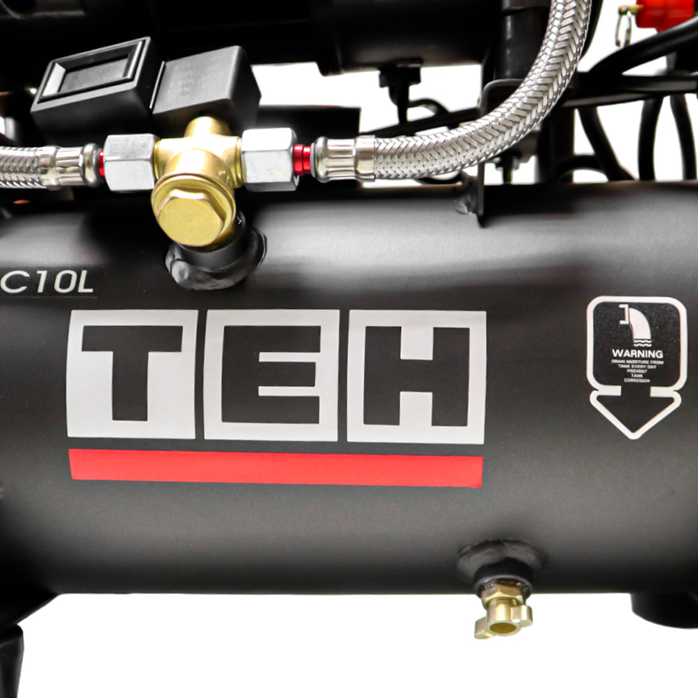Compresor de Aire 10 Litros Libre de Aceite 2HP TEHTOOLS