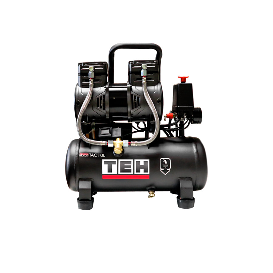 Compresor de Aire 10 Litros Libre de Aceite 2HP TEHTOOLS
