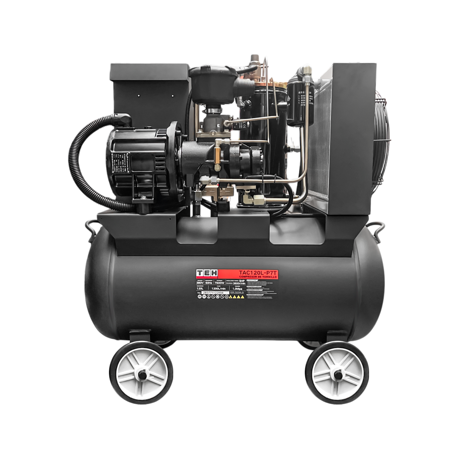 Compresor de Tornillo 10HP 7.5kW 120L 380V TEHTOOLS