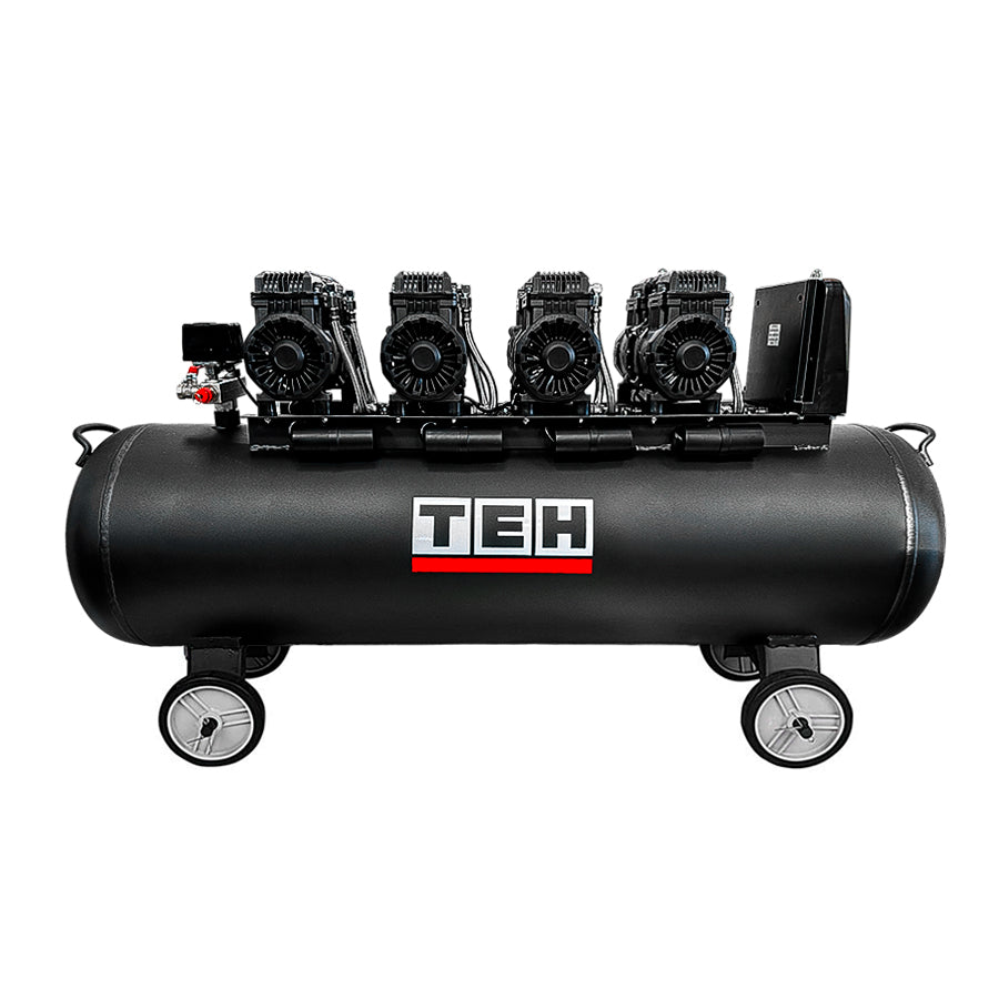 Compresor de Aire 200 Litros Libre de Aceite 8HP + Cable Conexión 32A Multiflex 3 M TEHTOOLS