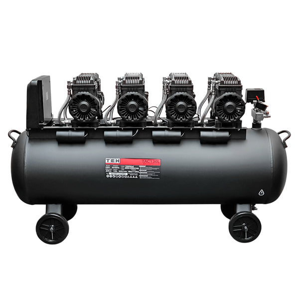 Compresor de Aire 130 Litros Libre de Aceite 8HP TEHTOOLS