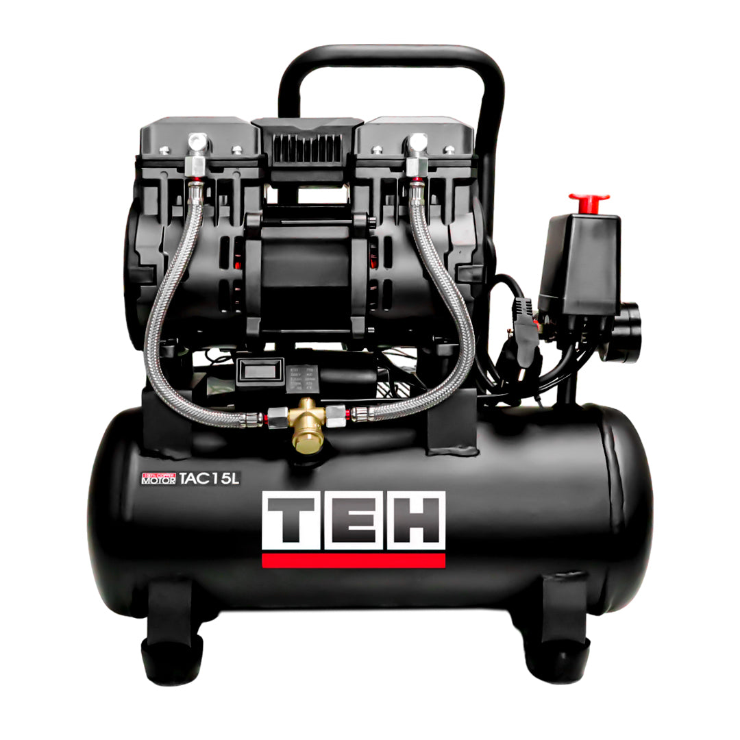 Compresor de Aire 15 Litros Libre de Aceite 2HP TEHTOOLS