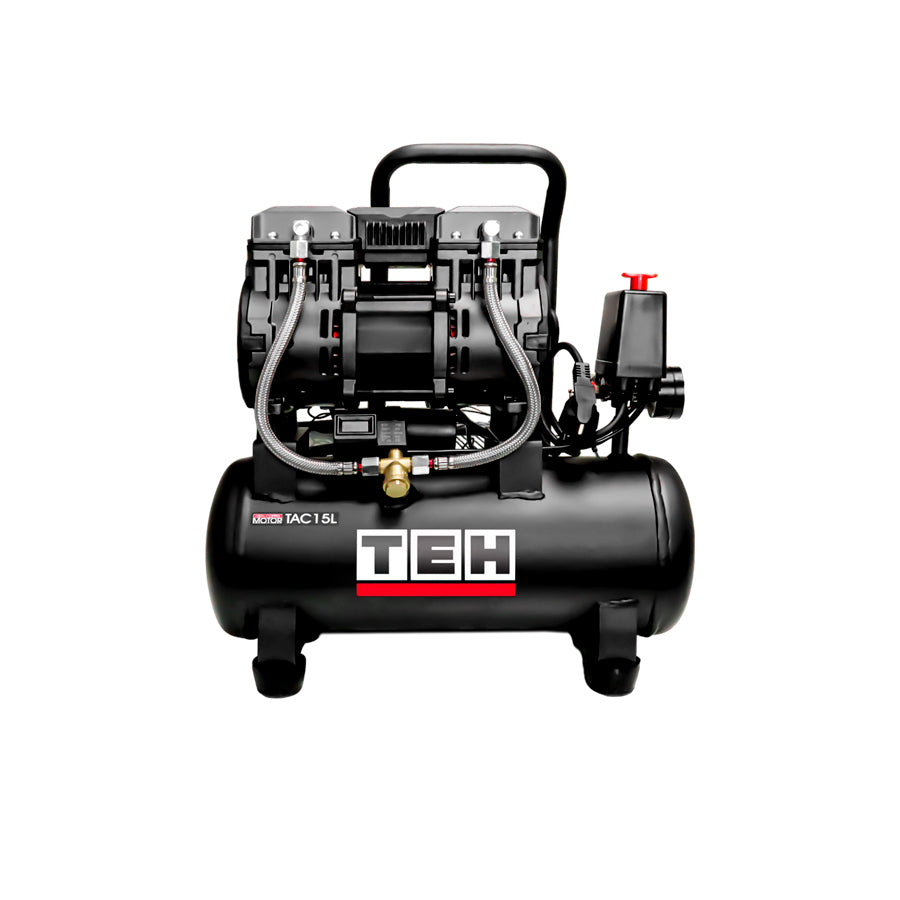 Compresor de Aire 15 Litros Libre de Aceite 2HP TEHTOOLS