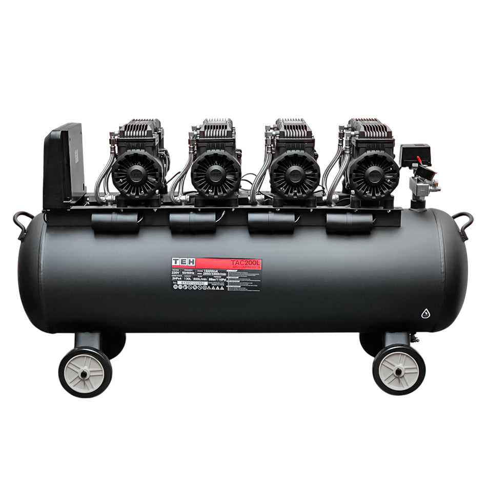 Compresor de Aire 200 Litros Libre de Aceite 8HP TEHTOOLS