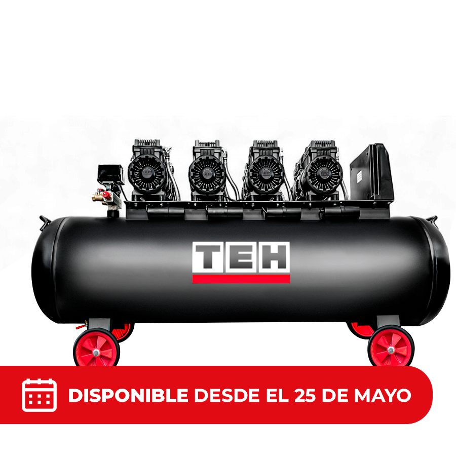 PREVENTA Compresor de Aire 200 litros Libre de Aceite 8HP TEHTOOLS