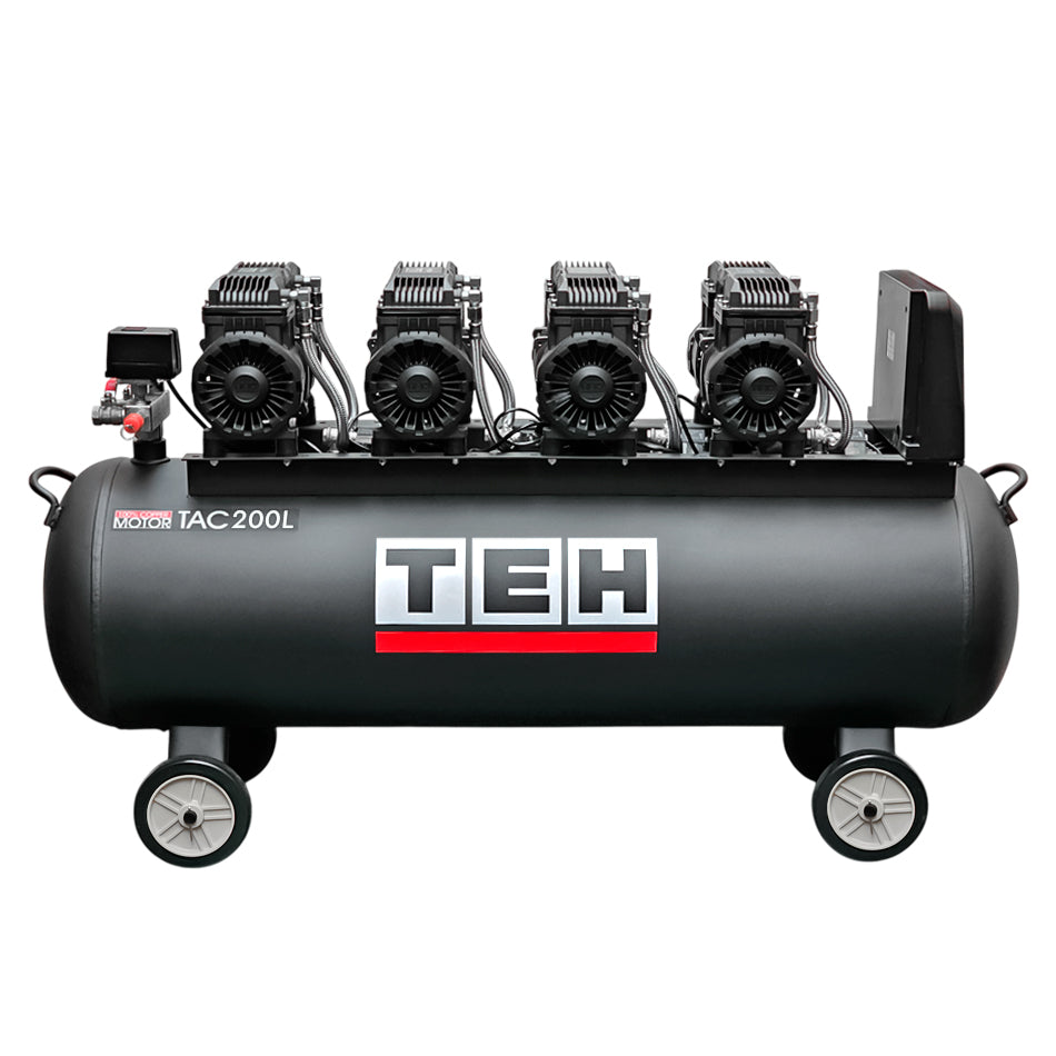 Compresor de Aire 200 Litros Libre de Aceite 8HP TEHTOOLS