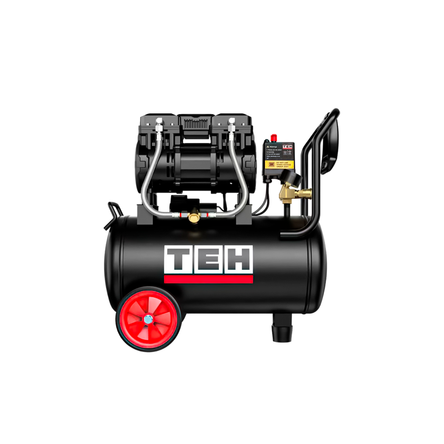 Compresor de Aire 24 Litros Libre de Aceite 2HP TEHTOOLS