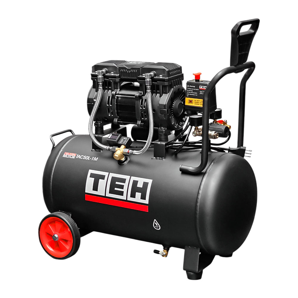 Compresor de Aire 50 Litros Libre de Aceite 2HP TEHTOOLS