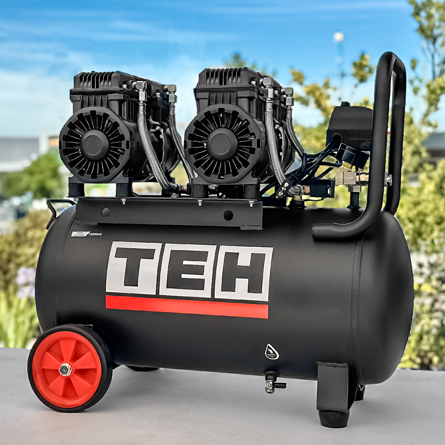 Compresor de Aire 50 Litros Libre de Aceite 4HP TEHTOOLS