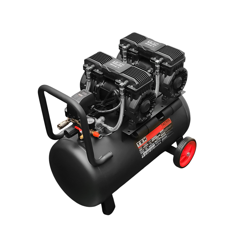 Compresor de Aire 50 Litros Libre de Aceite 4HP TEHTOOLS