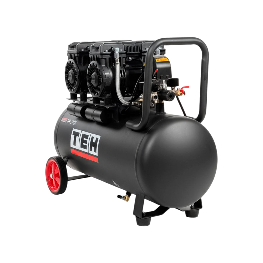 Compresor de Aire 70 Litros Libre de Aceite 4 HP TEHTOOLS