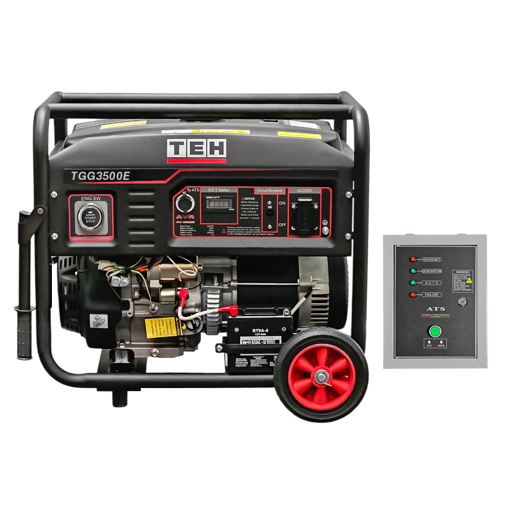 Generador a Gasolina 3.0 kW  Partida Eléctrica Conexión ATS + ATS de 7 PINES TEHTOOLS