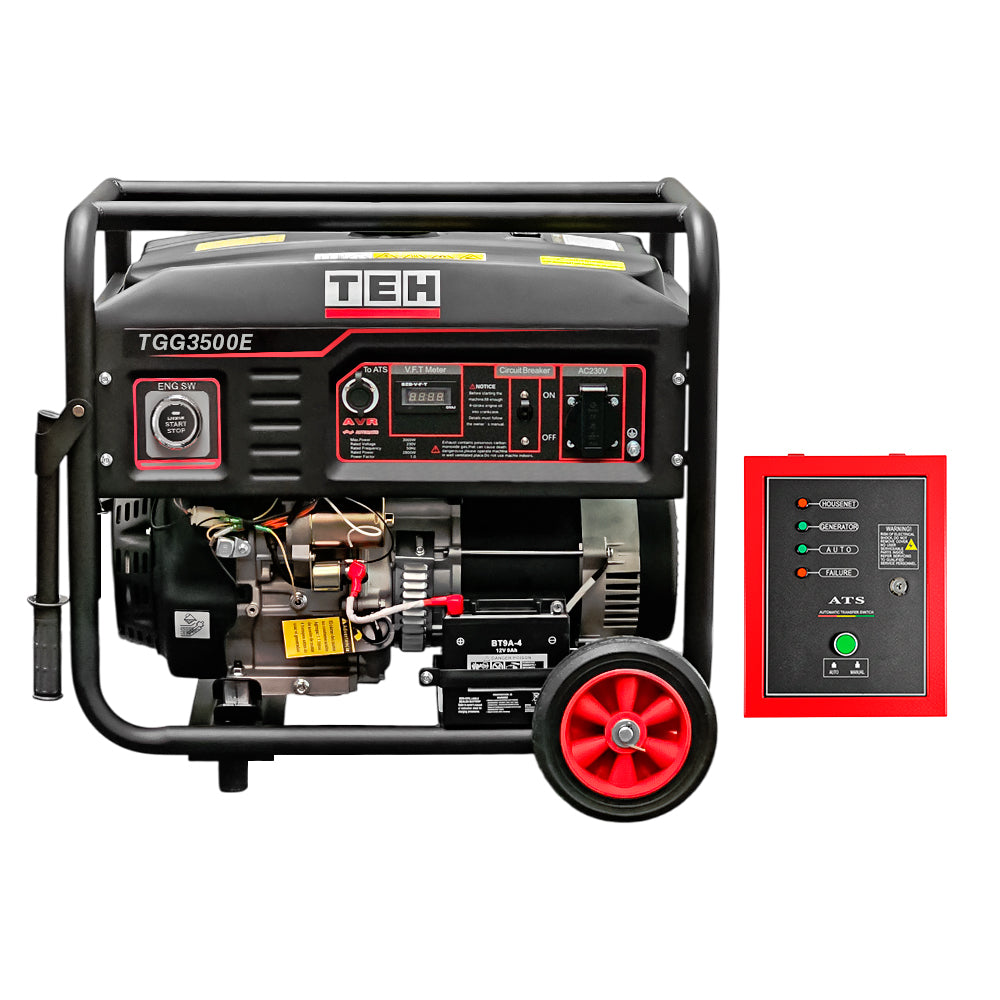 Generador a Gasolina 3.0 kW  Partida Eléctrica Conexión ATS + ATS de 7 PINES TEHTOOLS