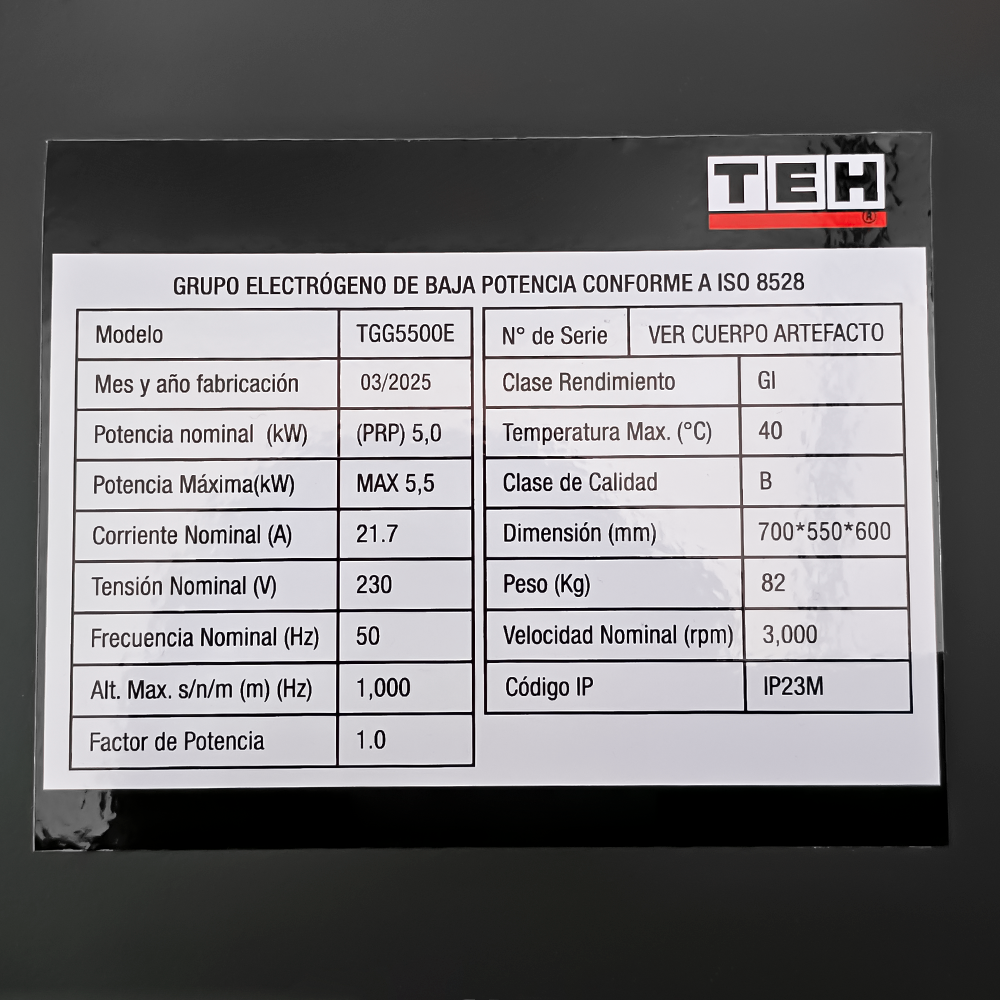 Generador a Gasolina 5.5 kW Partida Eléctrica Conexión ATS + ATS de 7 PINES TEHTOOLS