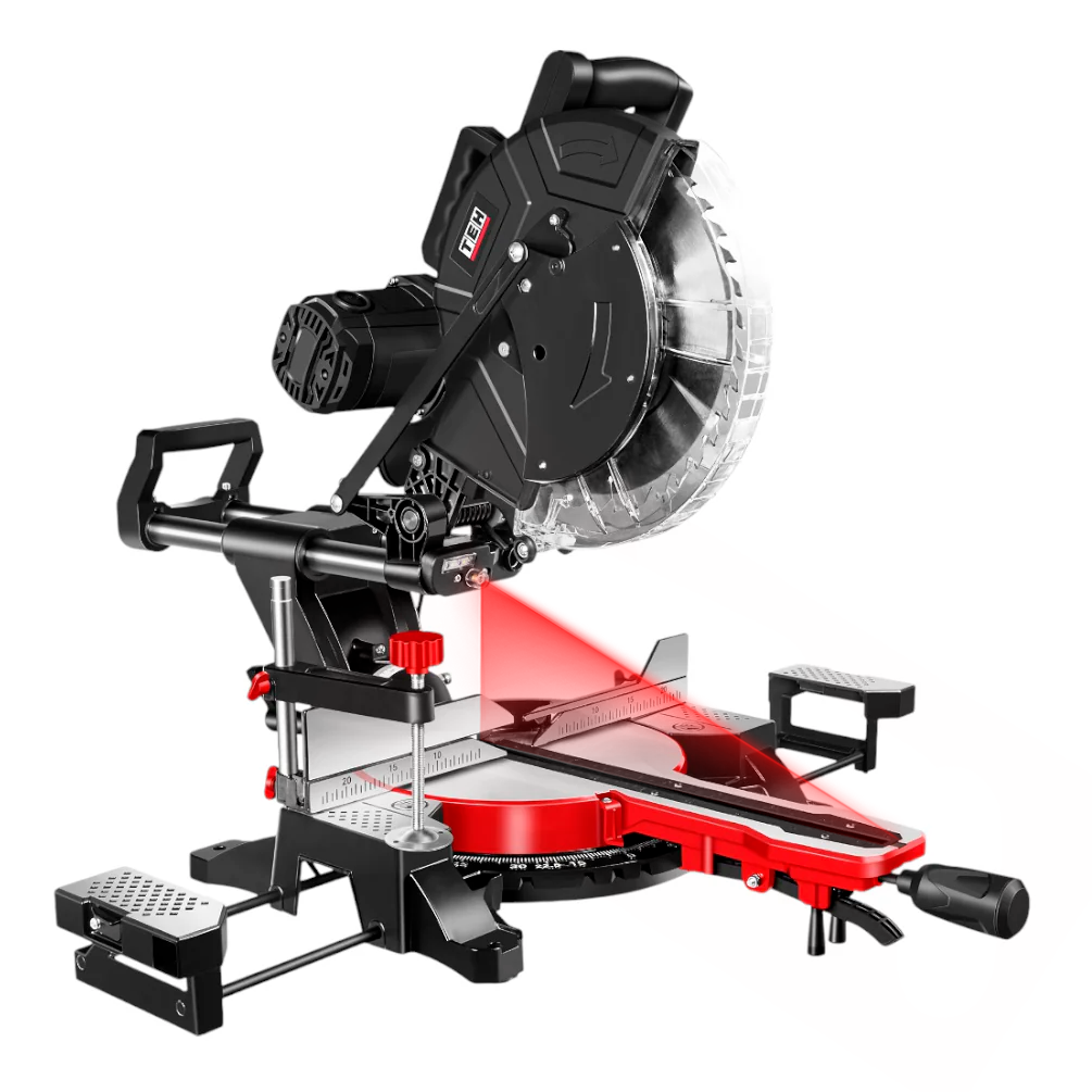 Sierra Ingleteadora Telescópica 2000W 305mm  con Láser TMS30520B TEHTOOLS