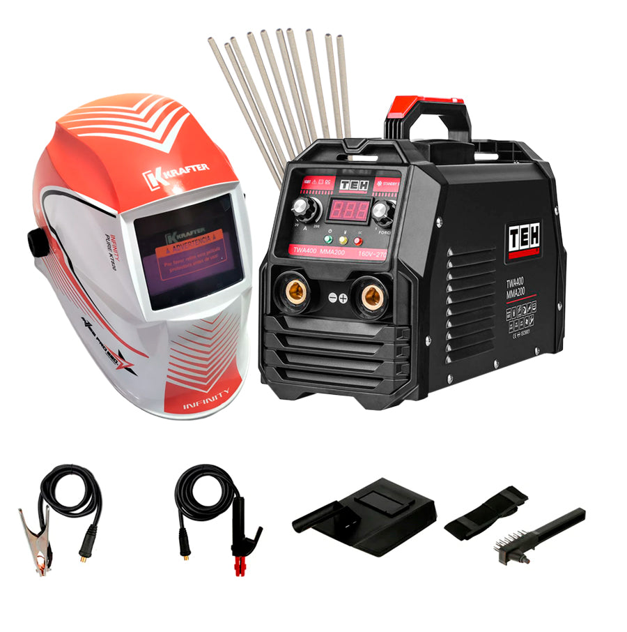 Pack Soldadora Inverter Tehtools 160 AMP + Mascara + Electrodos