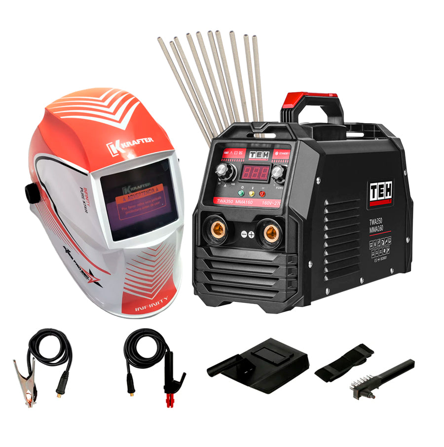 Pack Soldadora Inverter 200 Amp Tehtools + Máscara + Electrodos