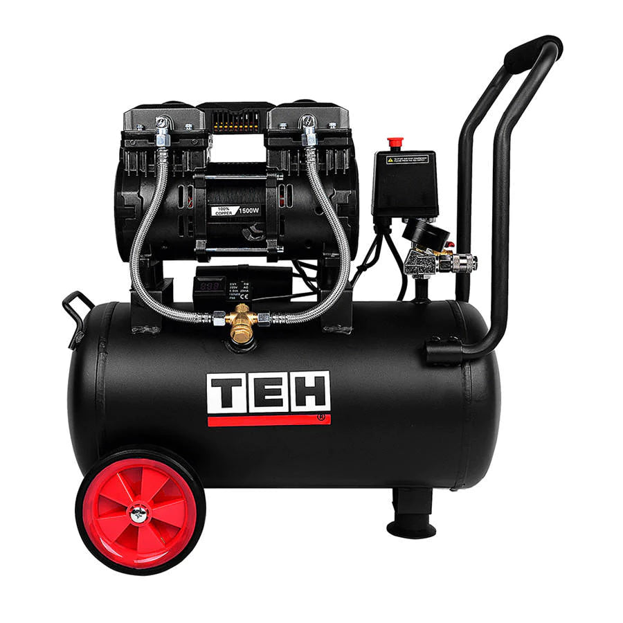 PREVENTA Compresor de Aire 24 Litros Libre de Aceite 2HP TEHTOOLS