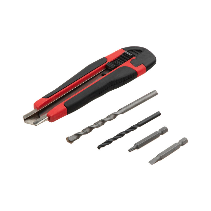 Set Kit de Herramientas + Taladro Inalámbrico 12v 10mm 23 Nm 2 Baterías TEHTOOLS
