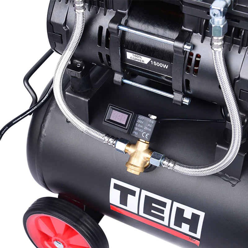 PREVENTA Compresor de Aire 24 Litros Libre de Aceite 2HP TEHTOOLS