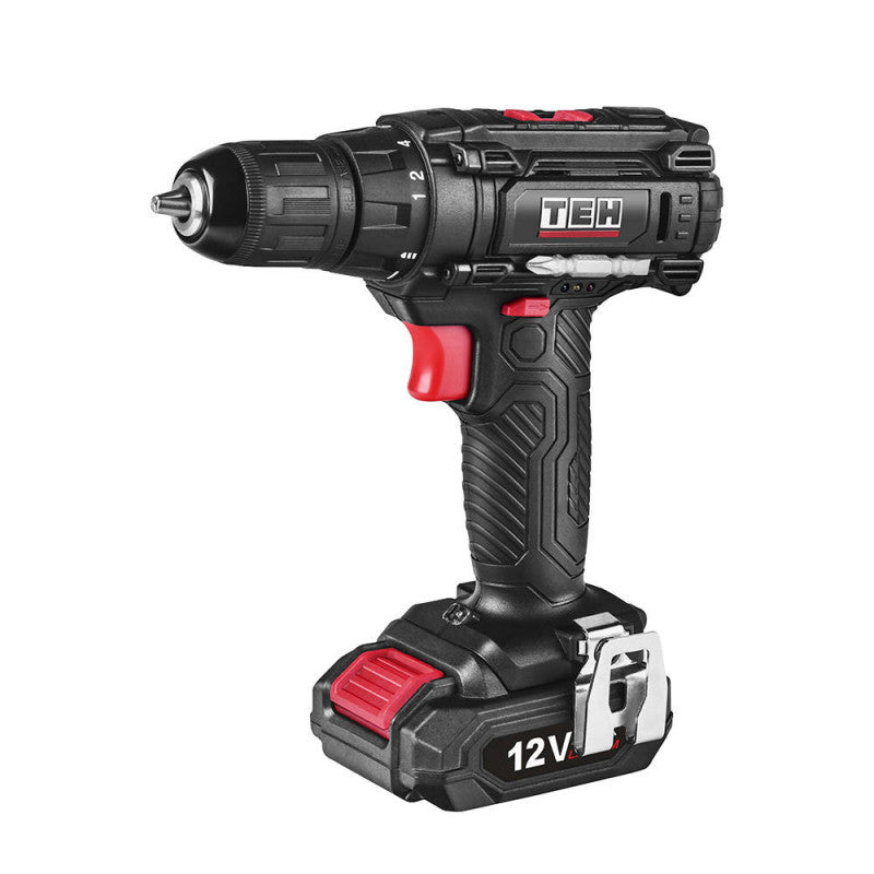Taladro Inalámbrico 12V 10mm Modelo S 23 Nm 2 Baterías TEHTOOLS